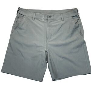 Huk Pursuit 8.5" Chino Shorts Mens XL 40x8.5 Gray Elastic Waist Fishing Camping